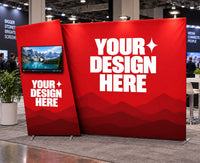 Trapezoid Backdrop with TV Rack
